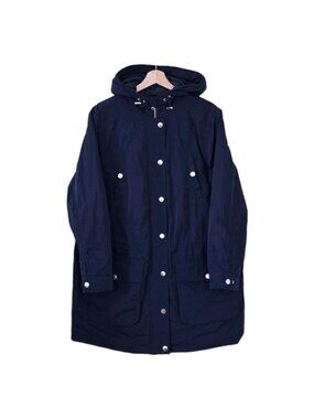 Lauren Ralph Lauren Jacket Women 1X Navy Blue Lined Hood Outdoor Preppy Everyday